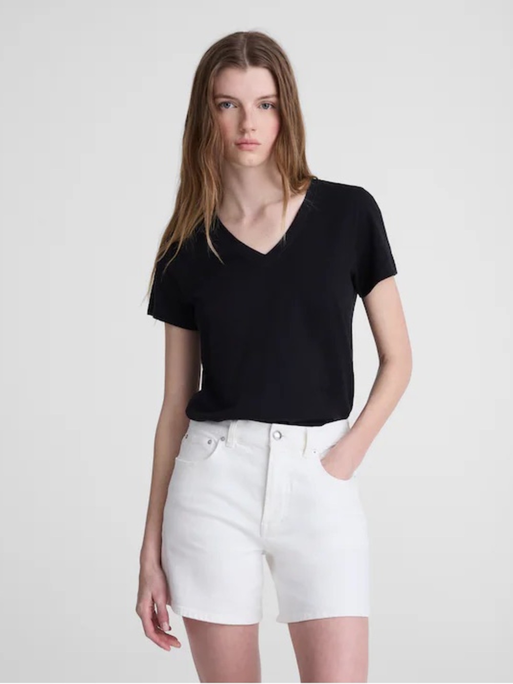 Madewell The Perfect Vintage Mid-Length Jean Short in Tile White Size 29